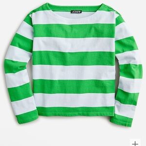 J Crew Relaxed long-sleeve boatneck T-shirt in stripe Size Small